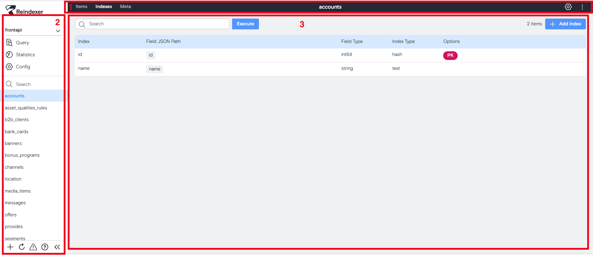 Общая структура графического интерфейса администратора
